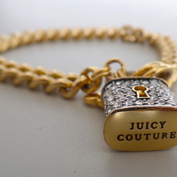 Crystal Locket on Gold Juicy Couture Bracelet - Picture 2 of 4